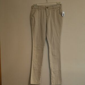 New Old‎ Navy Girls Size 14 Slim Tan Skinny Khaki Pants Adjustable Waist